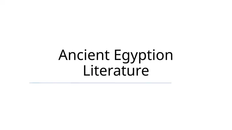 Qadimgi Misr adabiyoti