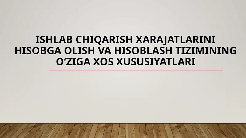Ishlab chiqarish xarajatlari