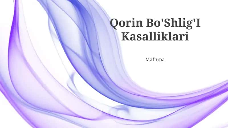 Qorin Bo'Shlig'I Kasalliklari