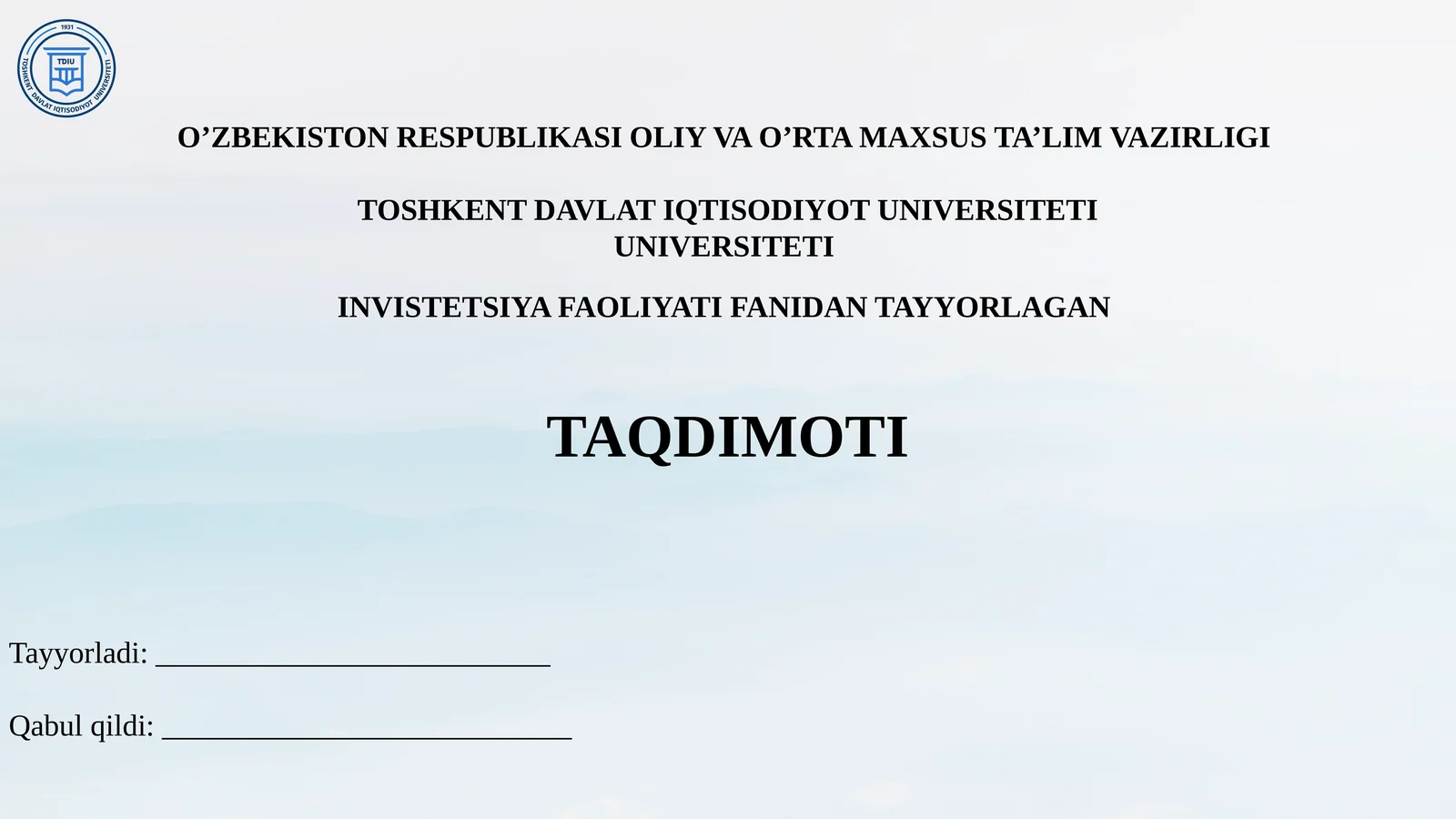 Ozarbayjon davlatining investatsiya tahlili