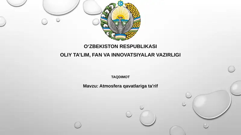 Atmosfera qatlamlari ta'rif