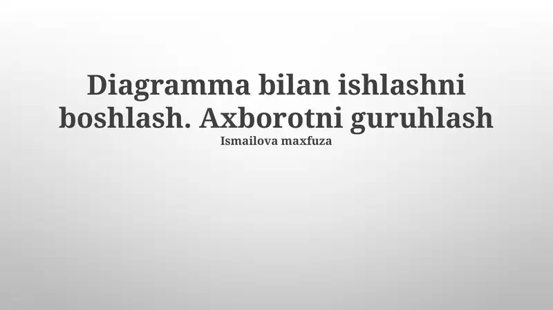 Diagrammalar bilan ishlash