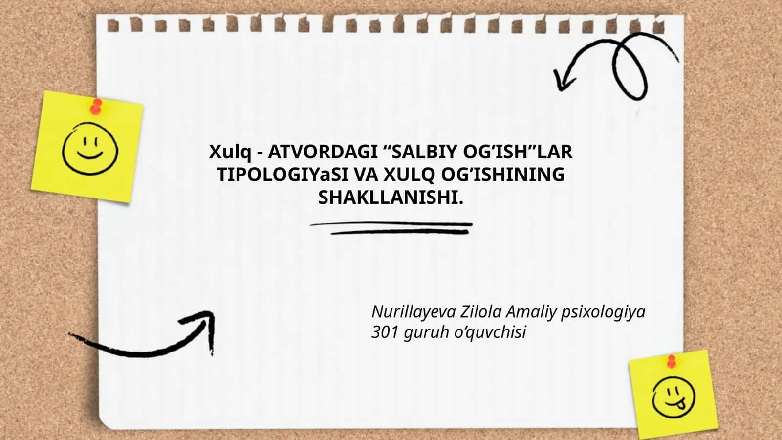 Xulq-atvordagi Salbiy Og'ishlar Typologiyasi va Xulq Og'ishining Shakllanishi