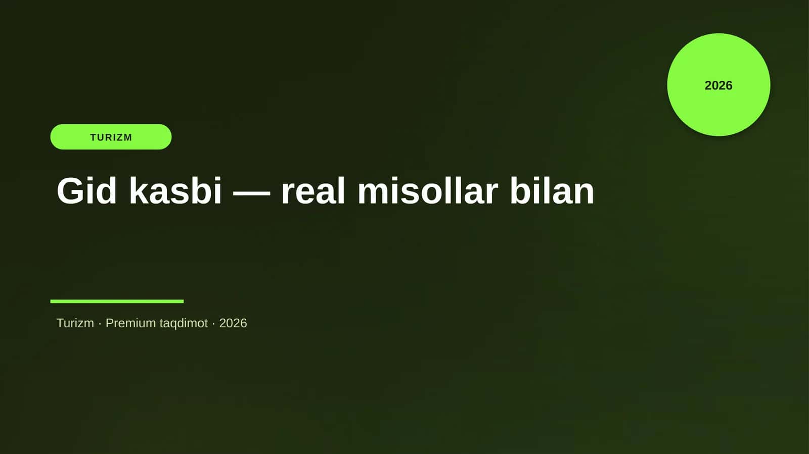Gid kasbi — real misollar bilan