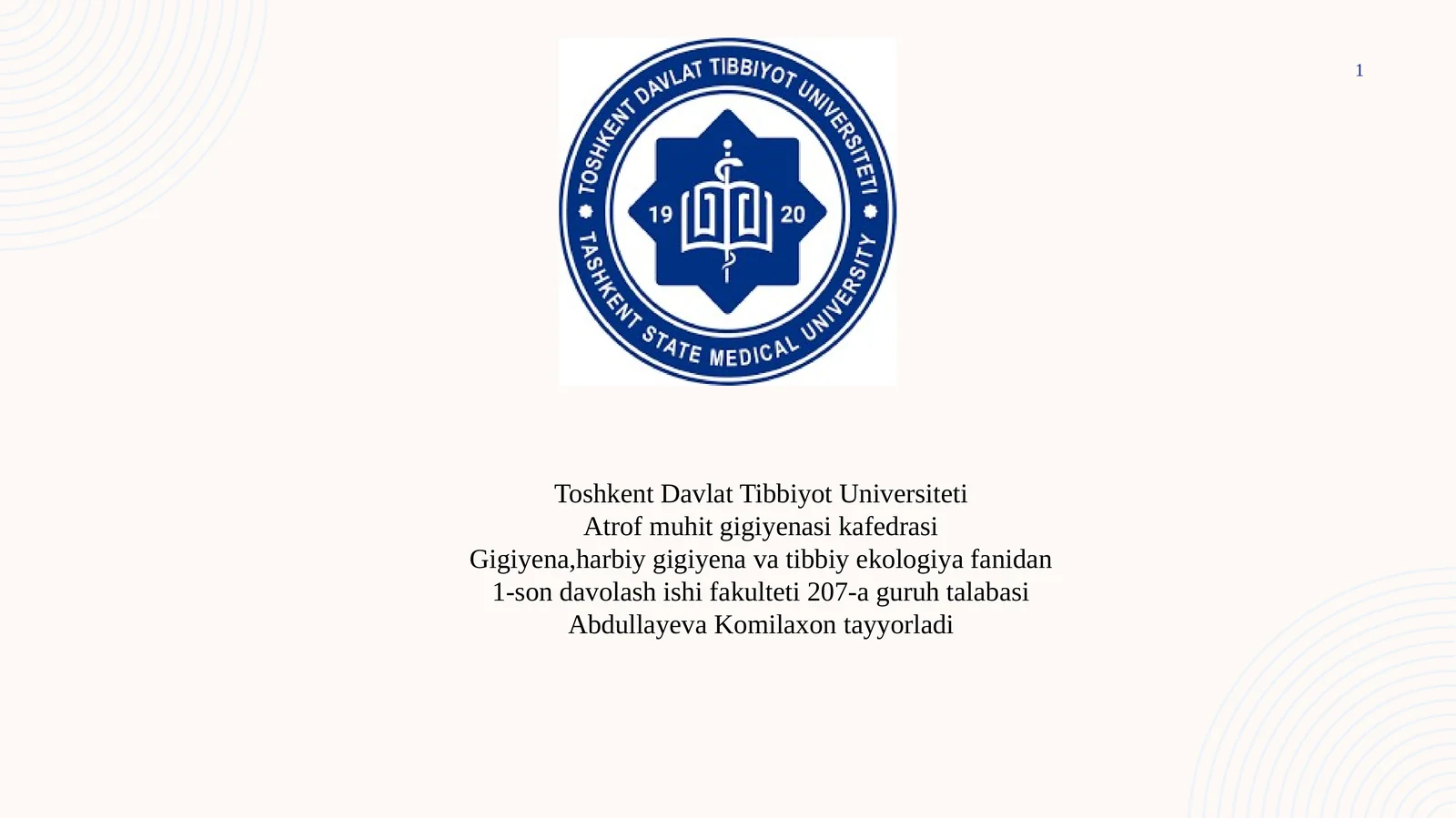 Gigiyena,harbiygigiyenavatibbiyekologiyafanidan