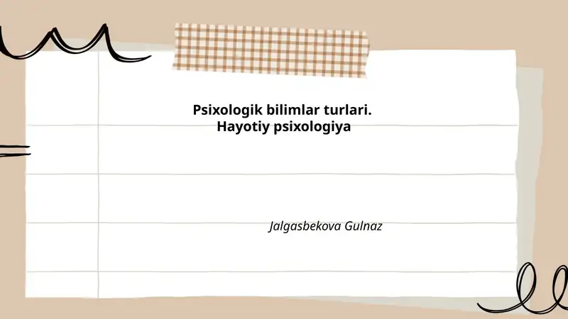 Psixologik bilimlar turlari