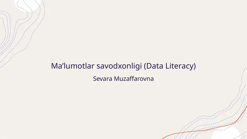 Ma’lumotlar savodxonligi (Data Literacy)
