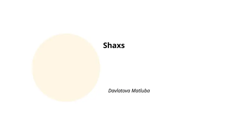 Shaxsiyat va uning shakllanishi
