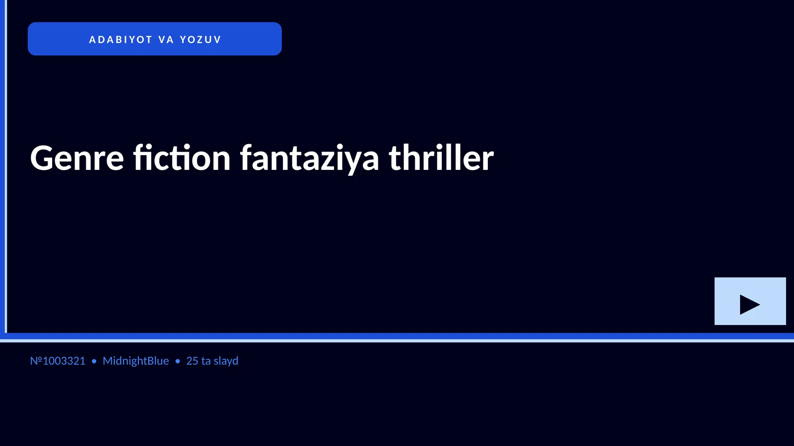 Genre fiction fantaziya thriller