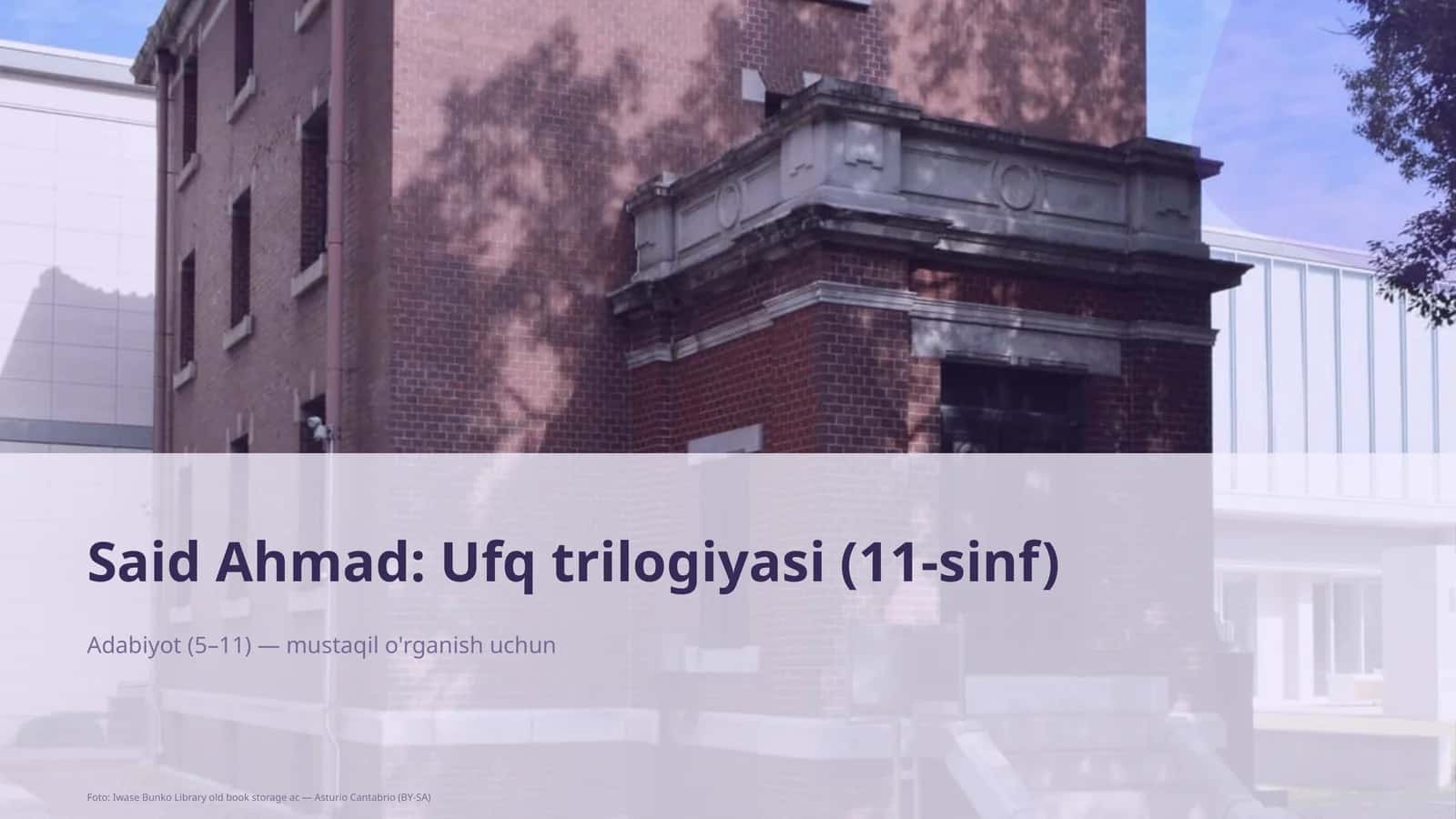 Said Ahmad: Ufq trilogiyasi (11-sinf)