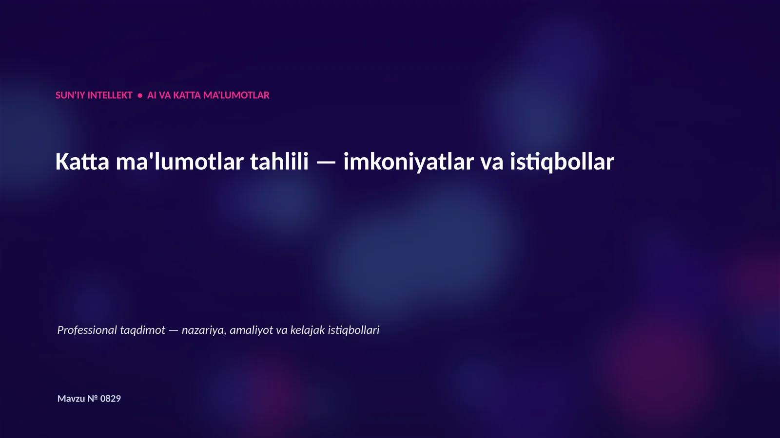 Katta Ma'lumotlar va AI