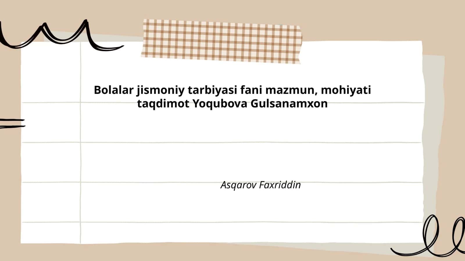 Bolalar jismoniy tarbiyasi fani mazmun, mohiyati taqdimot