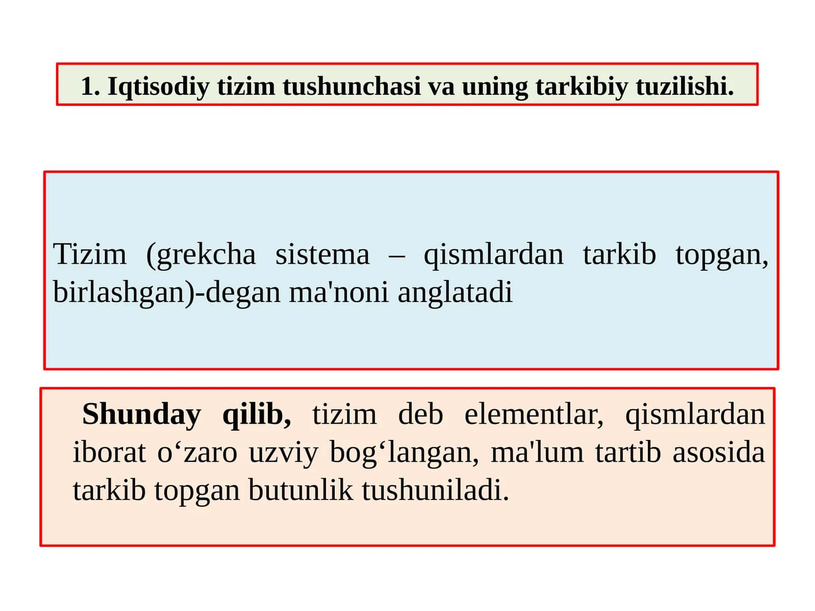 Iqtisodiy Tizim