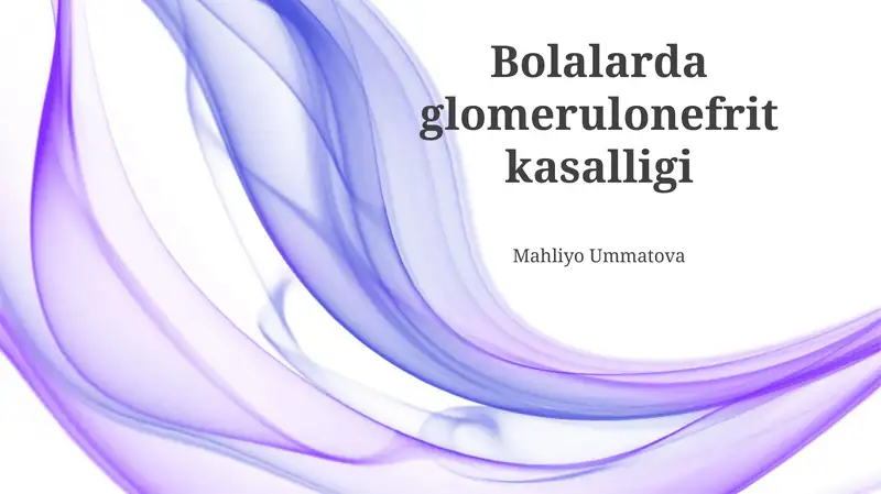 Glomerulonefrit kasalligi