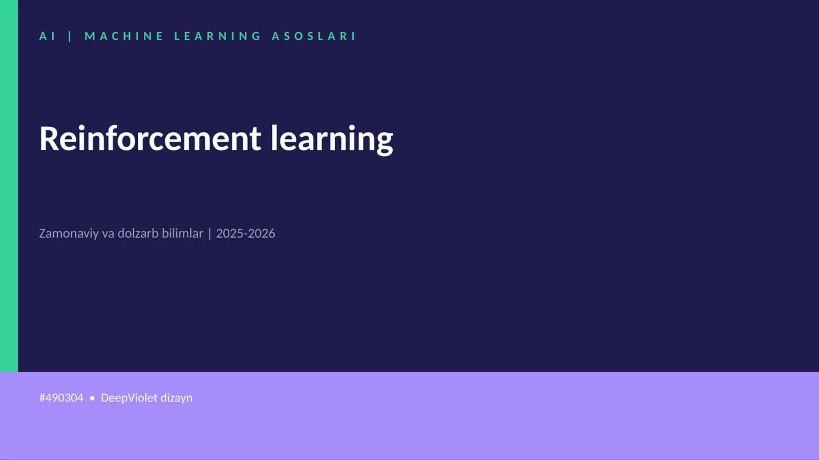Reinforcement learning