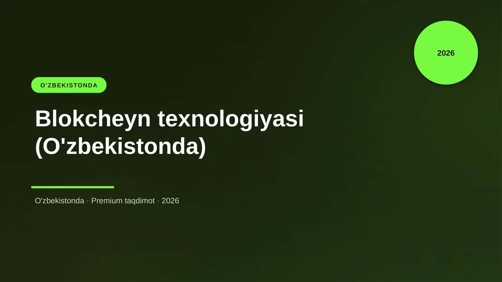 Blokcheyn texnologiyasi (O'zbekistonda)