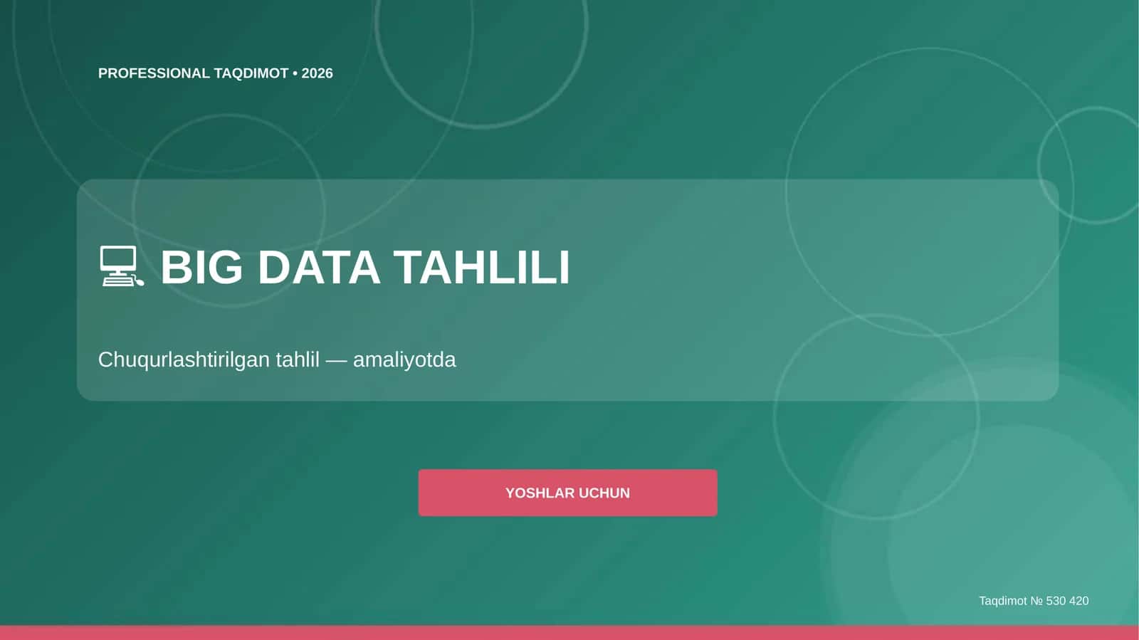 Big Data tahlili: chuqurlashtirilgan tahlil (amaliyotda) [yoshlar uchun]