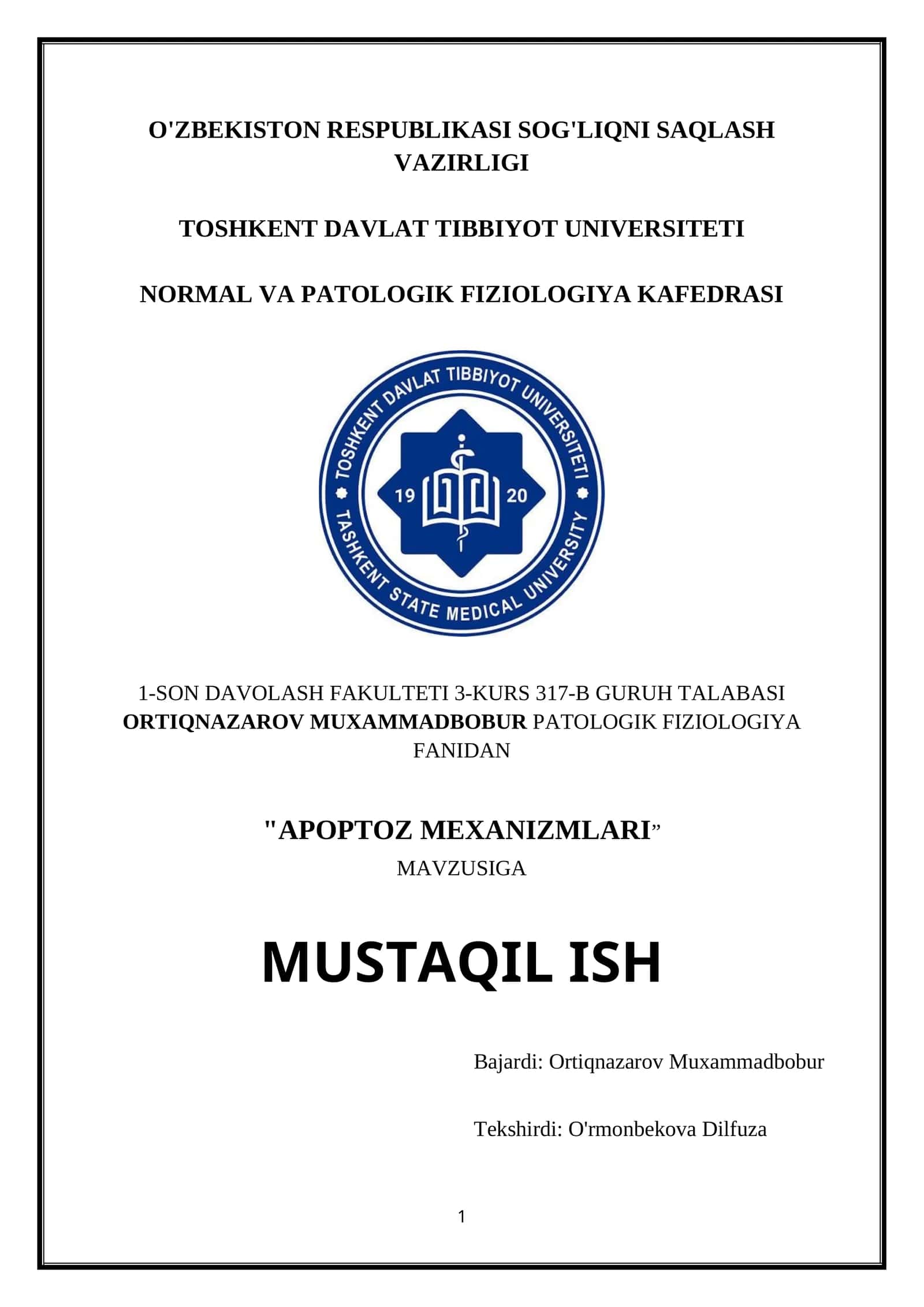 APOPTOZ MEXANIZMLARI