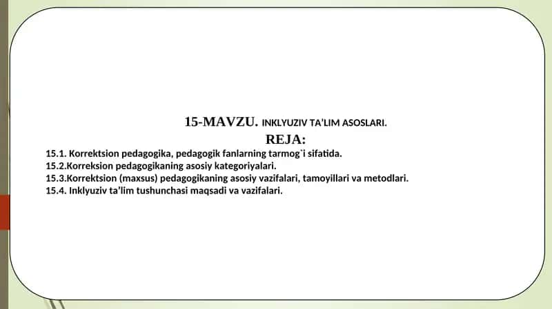 Inklyuziv Ta'lim Asoslari