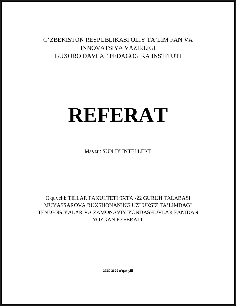 SUNʼIY INTELLEKT