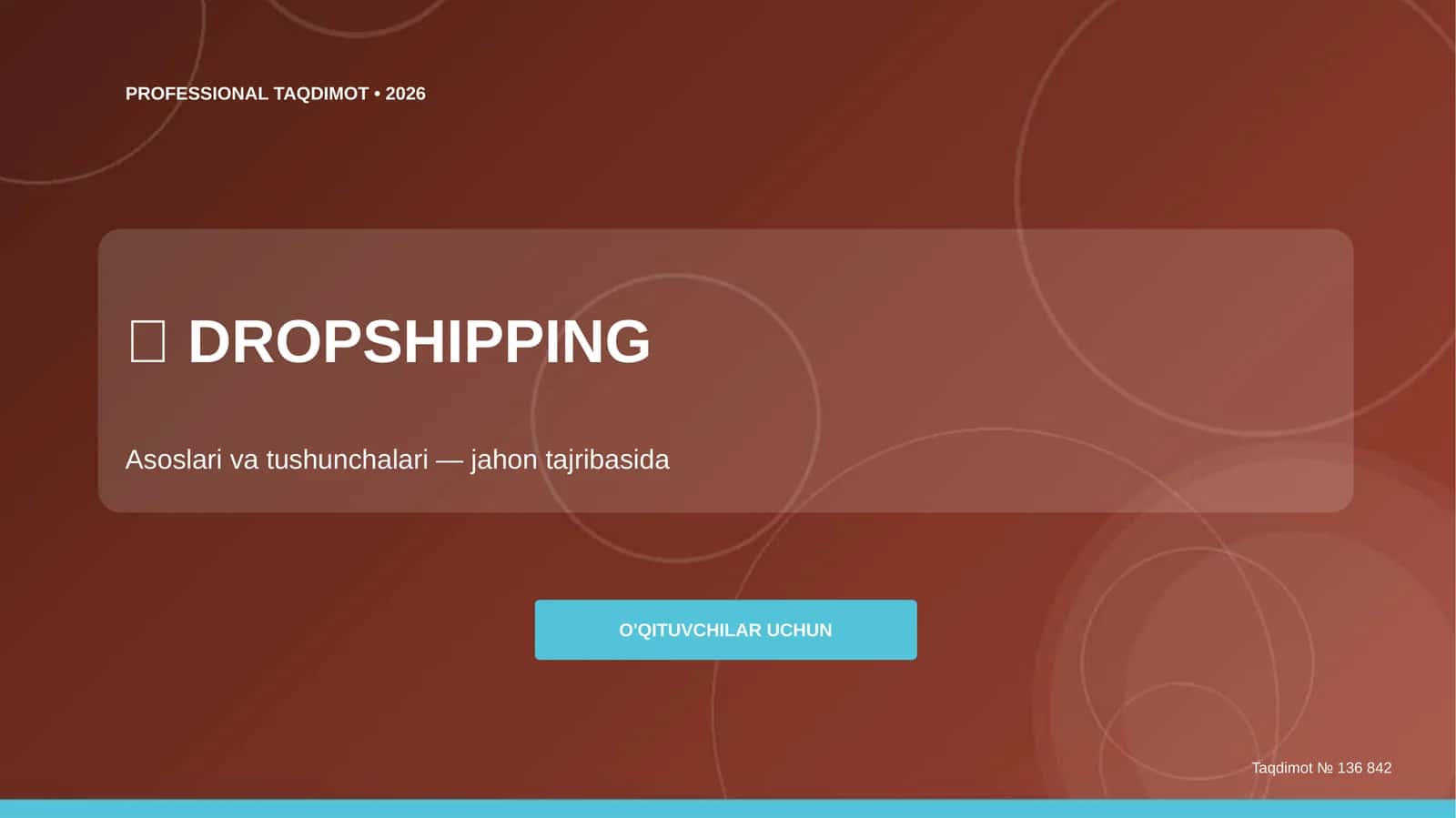 Dropshipping: asoslari va tushunchalari (jahon tajribasida) [o'qituvchilar uchun]