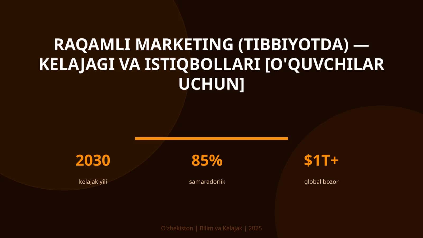 RAQAMLI MARKETING (TIBBIYOTDA) — KELAJAGI VA ISTIQBOLLARI [O'QUVCHILAR UCHUN]