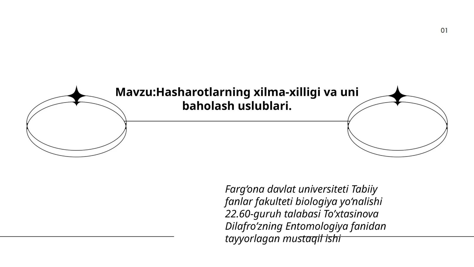 Hasharotlarning xilma-xilligi va uni baholash uslublari