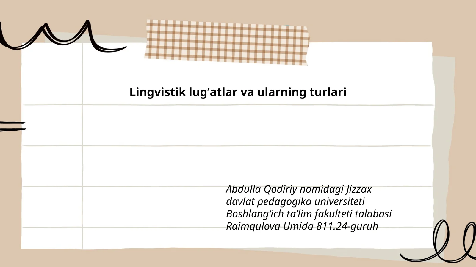 Lingvistik lugʻatlar va ularning turlari