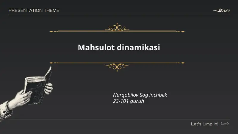 Mahsulot dinamikasi