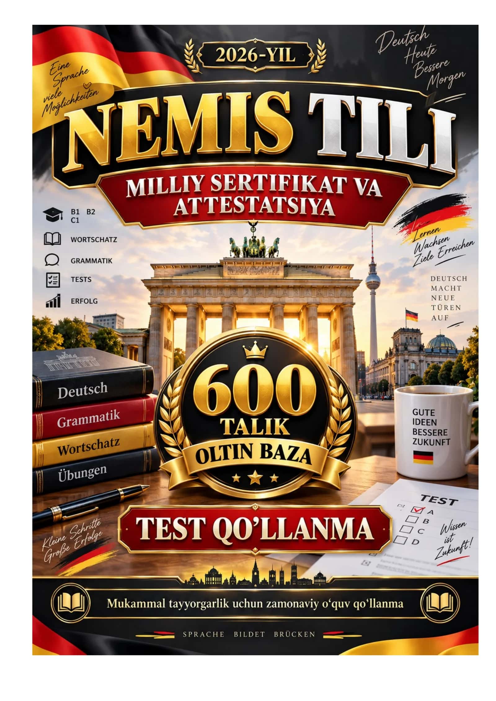 📘 NEMIS TILI 2026 | MILLIY SERTIFIKAT VA ATTESTATSIYA UCHUN 600 TA TEST | OLTIN BAZA