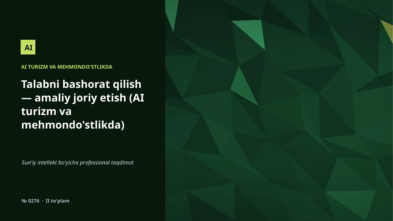 AI TURIZM VA MEHMONDO'STLIKDA