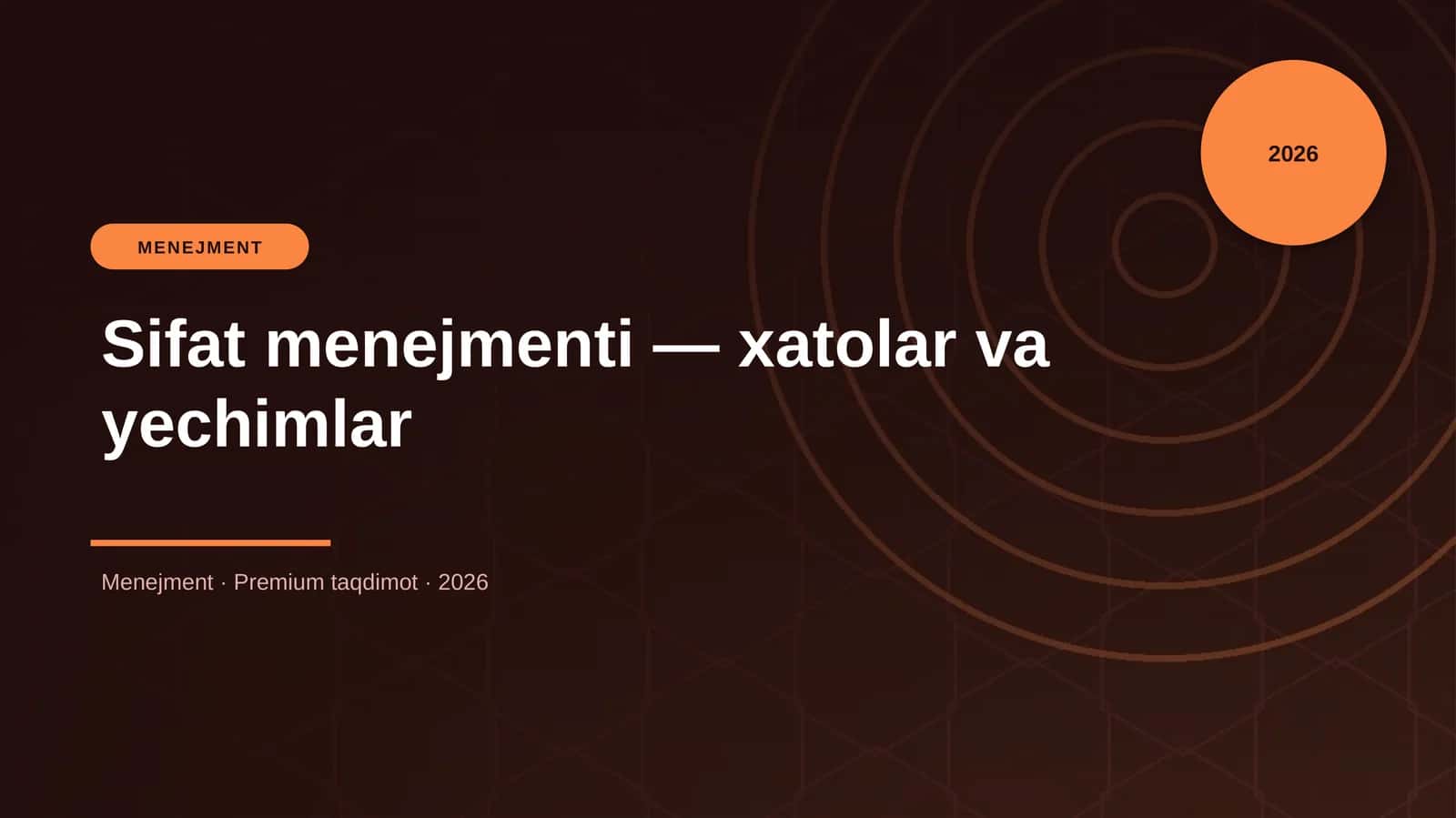 Sifat menejmenti — xatolar va yechimlar