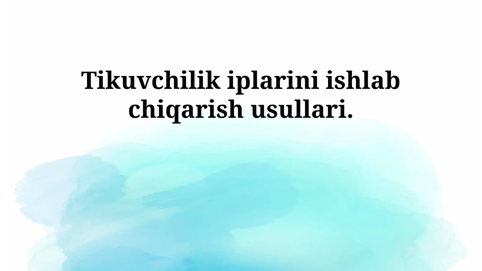 Tikuvchilik iplarini ishlab chiqarish usullari