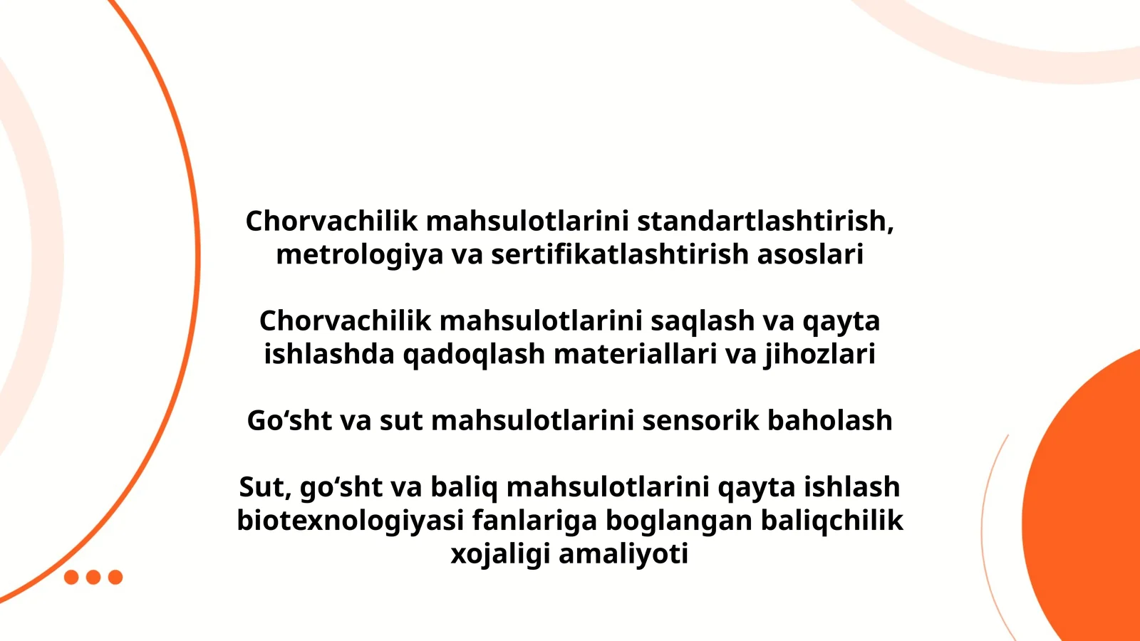 Chorvachilik mahsulotlarini saqlash va qayta ishlash