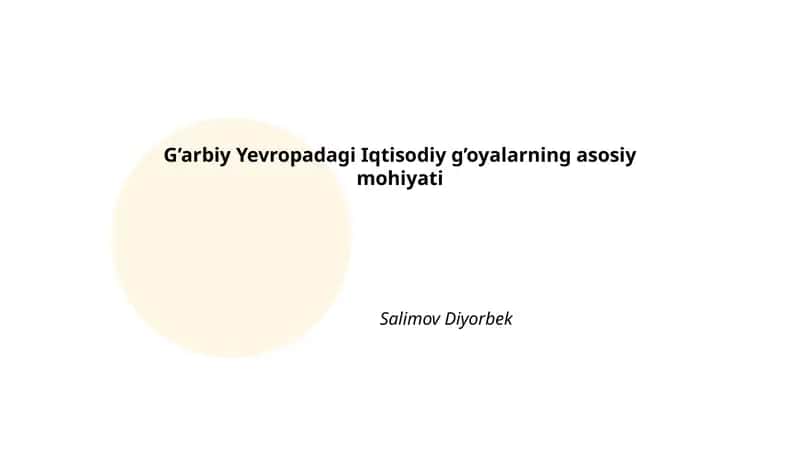 Merkantilizm va uning asosiy printsiplari G’arbiy Yevropada