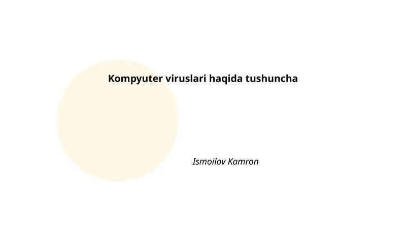 Kompyuter viruslari haqida tushuncha