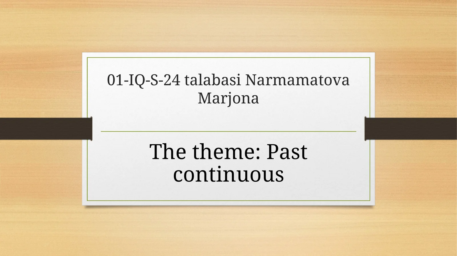 Past continuous tense