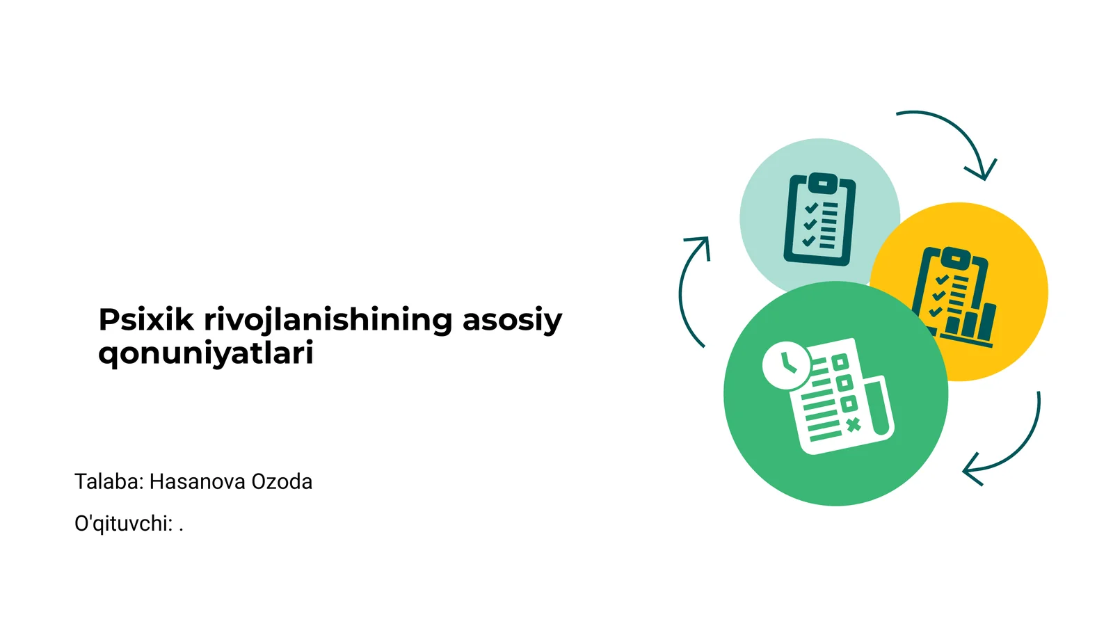Psixik rivojlanishning asosiy qonuniyatlari