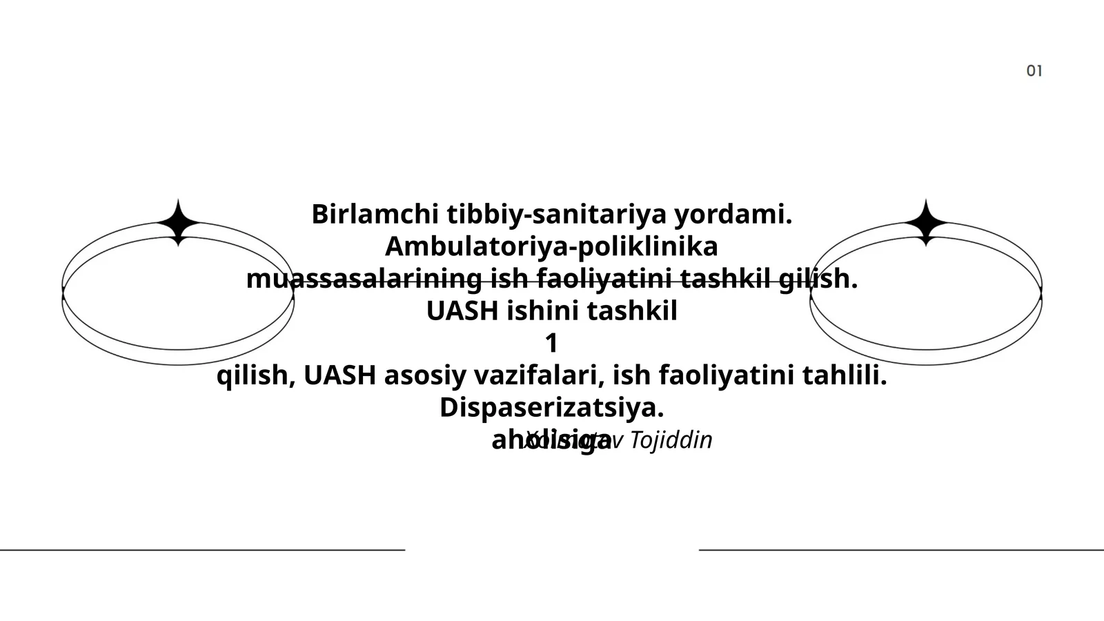 Birlamchi tibbiy-sanitariya yordami. Ambulatoriya-poliklinika