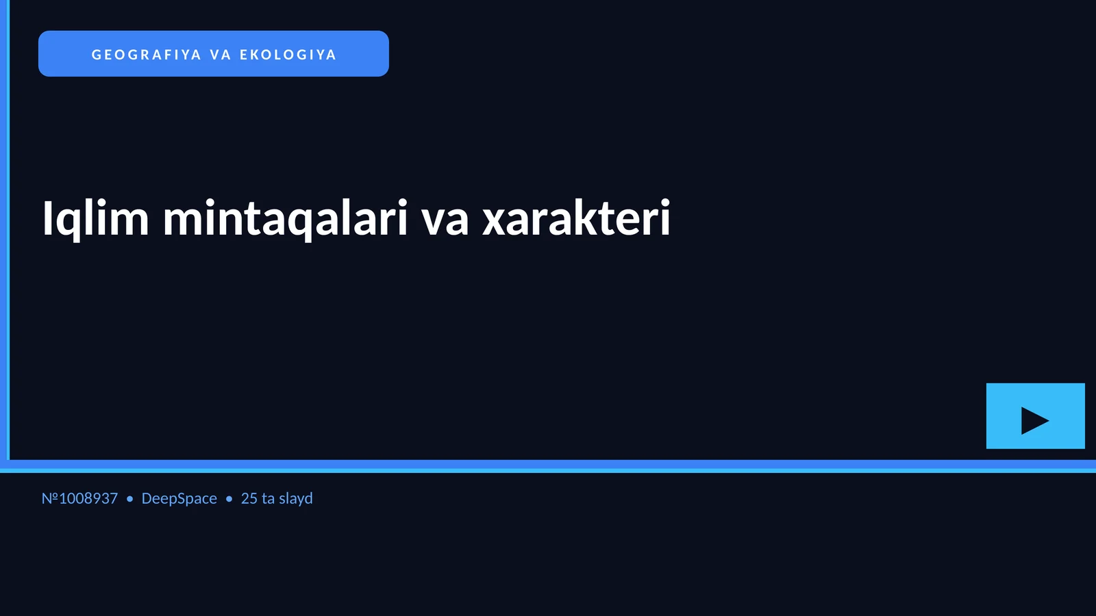 GEOGRAFIYA VA EKOLOGIYA Iqlim mintaqalari va xarakteri
