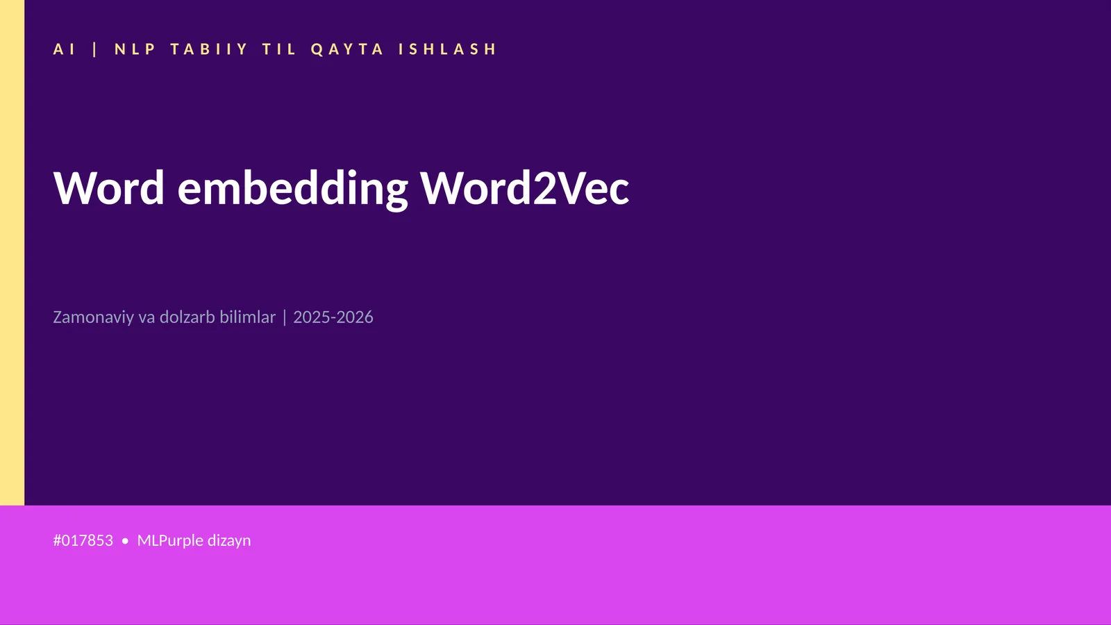 AI | NLP TABIIY TIL QAYTA ISHLASH