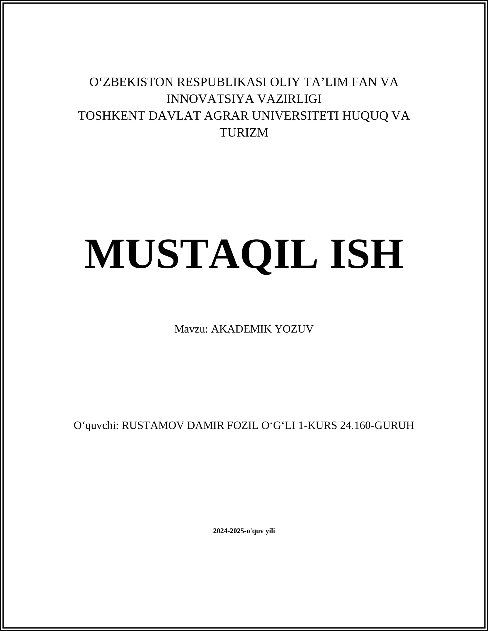 AKADEMIK YOZUV