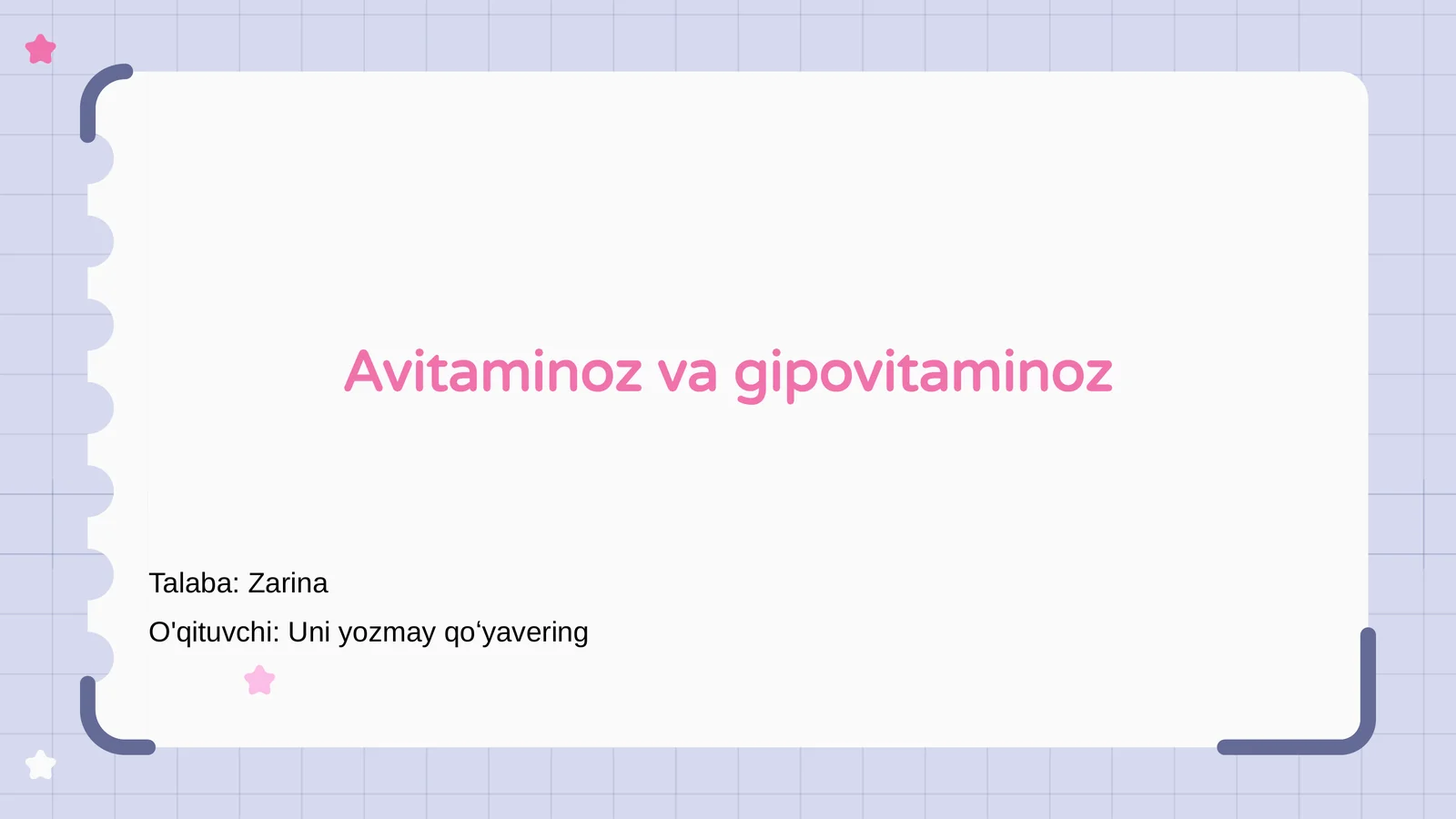 Avitaminoz va gipovitaminoz