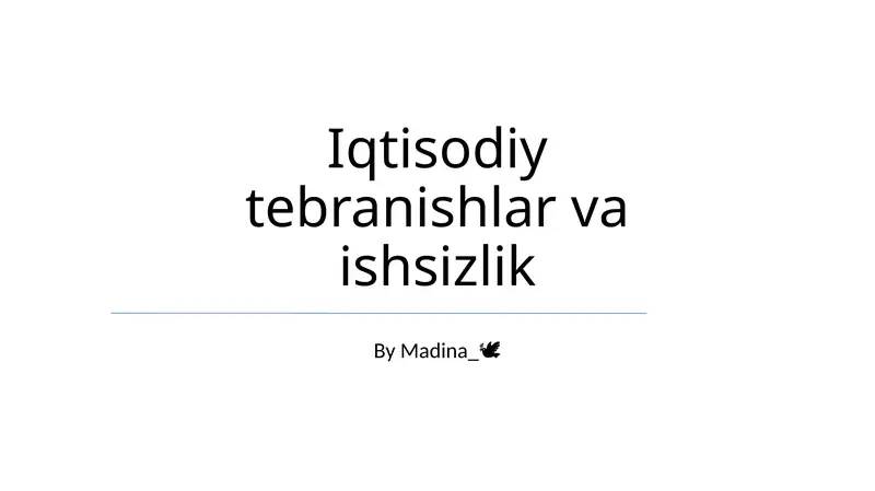 Iqtisodiy tebranishlar va ishsizlik