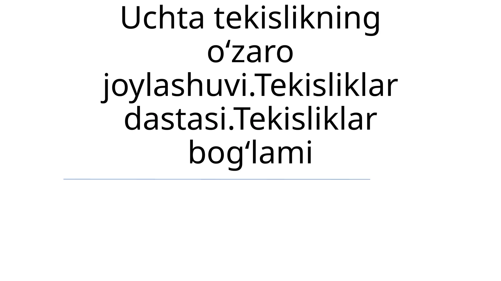 Tekisliklar dastasi