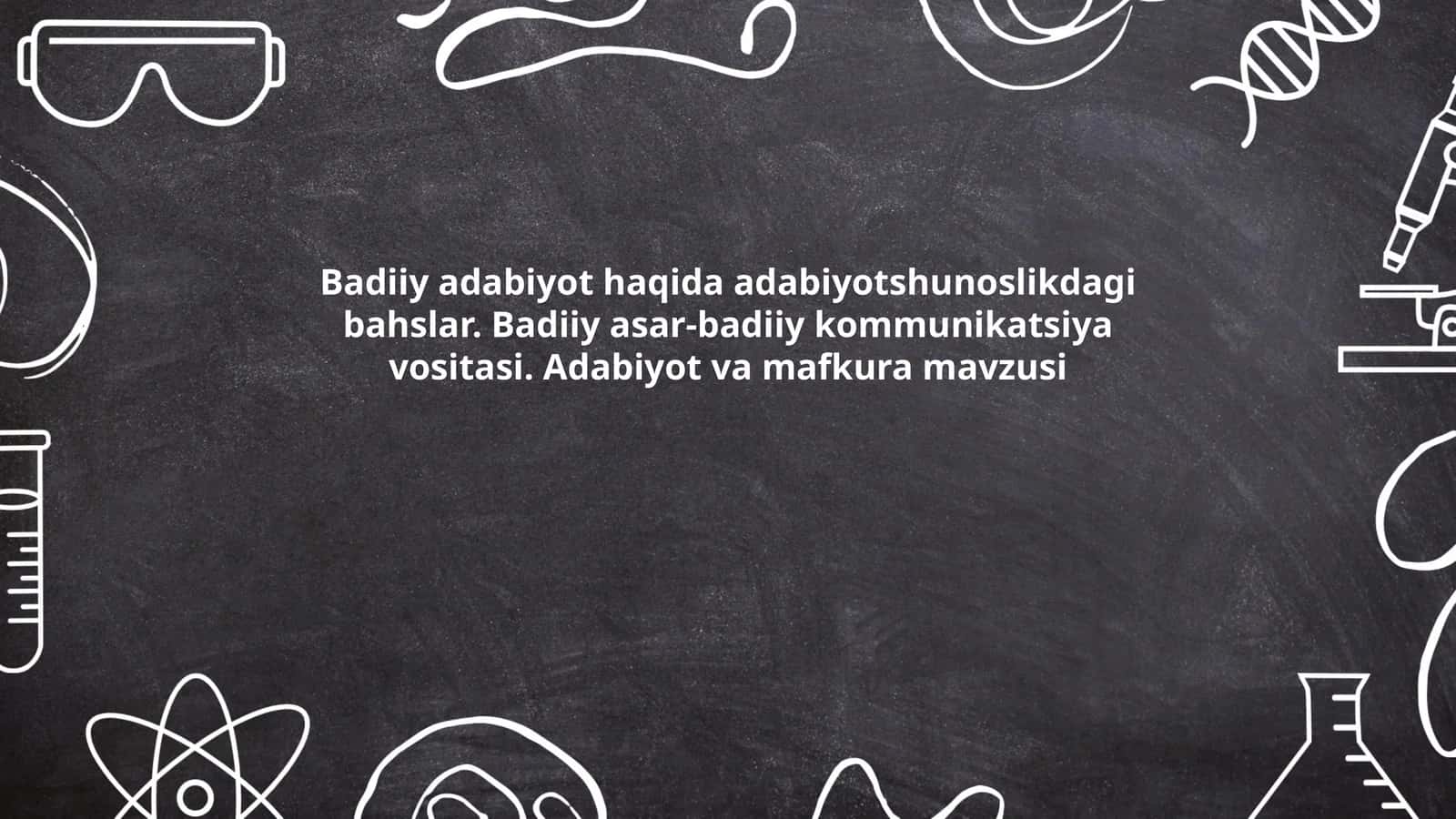 Badiiy adabiyotning nazariy asoslari