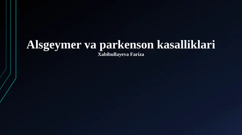 Altsgeymer va Parkinson kasalliklari