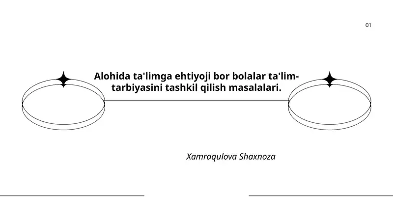 Alohida ta'limga ehtiyoji bor bolalar ta'lim-tarbiyasini tashkil qilish masalalari