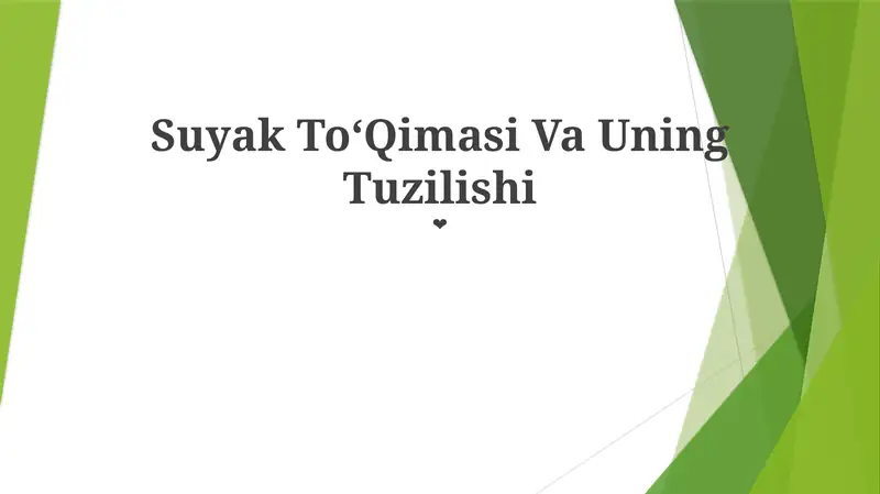 Suyak ToʻQimasi Va Uning Tuzilishi