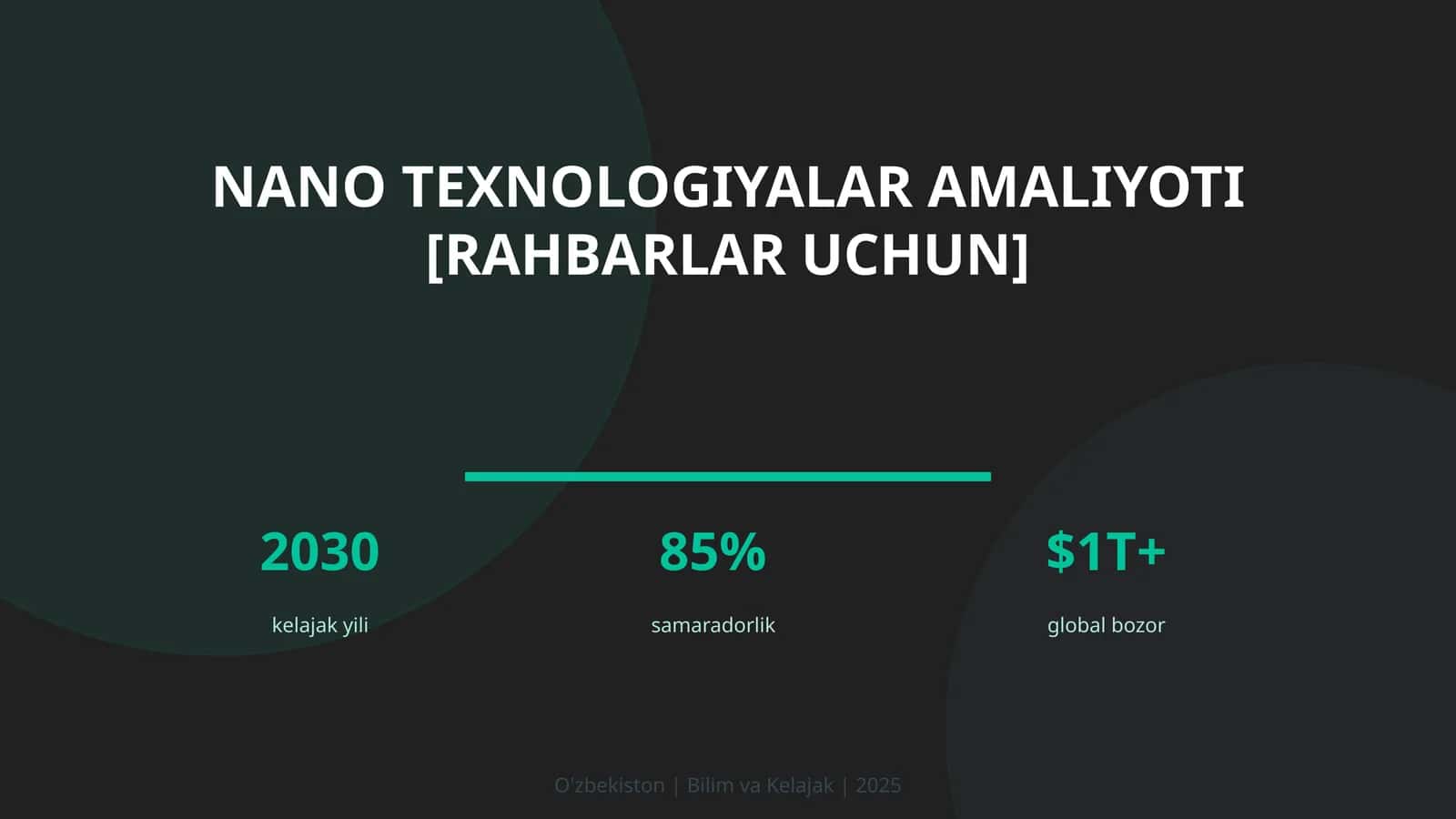 Nano texnologiyalar amaliyoti [rahbarlar uchun]